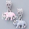 Zinc Alloy European Pendants, Elephant, plated, without troll & enamel nickel, lead & cadmium free Approx 4.5mm 