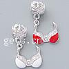 Zinc Alloy European Pendants, Bra, plated, without troll & enamel & with rhinestone nickel, lead & cadmium free Approx 4.5mm 