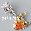 Zinc Alloy European Pendants, Fish, plated, without troll & enamel nickel, lead & cadmium free Approx 4.5mm 