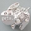 Rhinestone Zinc Alloy European Beads, Rabbit, plated, without troll & with rhinestone nickel, lead & cadmium free Approx 4.2-4.5mm 