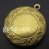 Brass Locket Pendants, Flat Round, plated 20mm Approx 2mm 