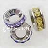 Rondelle Strass Spacer, Messing, plattiert, mit Strass, keine, 10x4mm, Bohrung:ca. 4mm, verkauft von PC