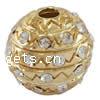 Rhinestone Zinc Alloy Beads, with Zinc Alloy, Round Approx 3.5mm 