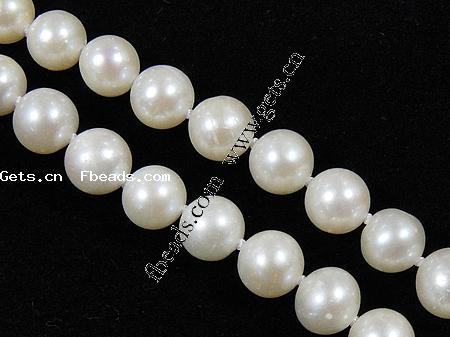 Natural Freshwater Pearl Long Necklace, Potato, different size for choice, white, Length:57.4 Inch, Sold By Strand