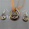 Lampwork Jewelry Sets, earring & necklace, brass lobster clasp, brass earring hook, Teardrop  Inch 