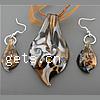 Lampwork Jewelry Sets, earring & necklace, brass lobster clasp, brass earring hook, Teardrop  Inch 