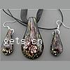 Lampwork Jewelry Sets, earring & necklace, Teardrop  Inch 