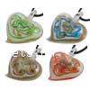 Lampwork Pendants, Heart, handmade, gold sand Approx 5mm 