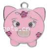 Zinc Alloy Enamel Pendants, Pig, plated nickel, lead & cadmium free Approx 3mm 