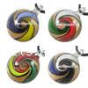 Lampwork Pendants, Flat Round, handmade Approx 4mm 