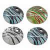 Moulding Lampwork Pendants, Flat Round, stripe Approx 10mm 