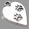 Zinc Alloy Heart Pendants, plated cadmium free Approx 1mm 