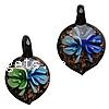 Pendentifs Murano fleur intérieur, chalumeau, coeur, sable d'or & fleur intérieure, plus de couleurs à choisir Environ 6mm, Vendu par PC