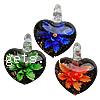 Pendentifs Murano fleur intérieur, chalumeau, coeur, sable d'or & fleur intérieure, plus de couleurs à choisir Environ 6mm, Vendu par PC