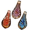 Inner Flower Lampwork Pendants, Teardrop, gold sand Approx 8mm 