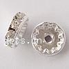 Rondelle Strass Spacer, Messing, plattiert, mit Strass, keine, 12mm, Bohrung:ca. 2mm, 100PCs/Tasche, verkauft von Tasche