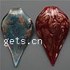 Lampwork Pendants, Leaf, handmade, gold sand 60-72mm, 36-41mm, 5.5-7.5mm Approx 7-10mm 