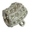 Zinc Alloy Bail Beads, Tube, plated, with rhinestone 