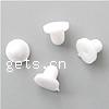 Plastic Barrel Bullet Style Ear Nut, nipple of a feeding bottle shape, solid color, white Approx 2mm 