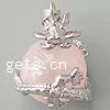 Pendentifs quartz naturel, quartz rose, avec laiton, dragon, Placage de couleur platine Environ Vendu par PC