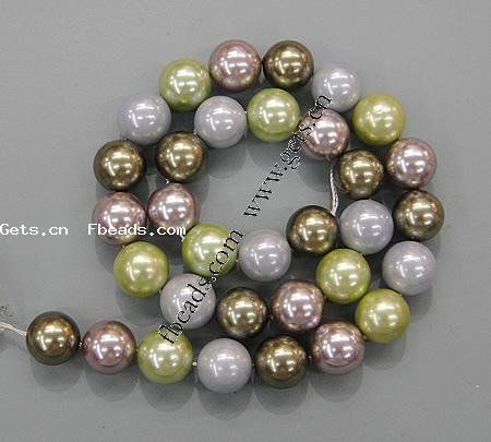 South Sea Shell Beads, Round, different size for choice, mixed colors, nickel, lead & cadmium free, Grade A, Hole:Approx 1mm, Length:16 Inch, Sold By Strand