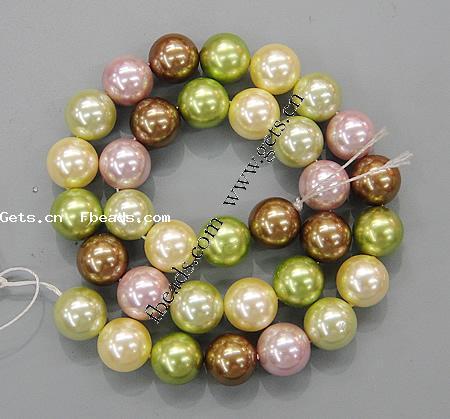 South Sea Shell Beads, Round, different size for choice, mixed colors, nickel, lead & cadmium free, Grade A, Hole:Approx 1mm, Length:16 Inch, Sold By Strand