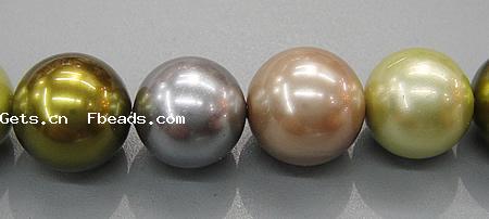 South Sea Shell Beads, Round, different size for choice, mixed colors, lead free, Grade A, Hole:Approx 1mm, Length:16 Inch, Sold By Strand