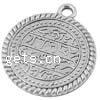 Zinc Alloy Flat Round Pendants, plated Approx 2mm 