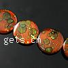 Fancy Printing Shell Beads, Flat Round & double-sided Approx 15 Inch 