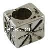 Zinc Alloy European Beads, Rectangle, plated, without troll Approx 3mm 