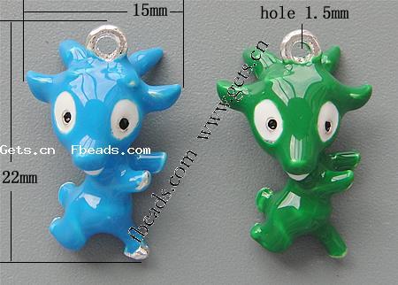 Colgantes de esmalte de la aleación del cinc, aleación de zinc, Vaca, chapado, más colores para la opción, 22x15x10mm, agujero:aproximado 1.5mm, Vendido por UD