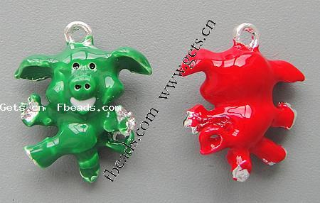 Zinc Alloy Enamel Pendants, Pig, plated, more colors for choice, 20x17x8mm, Hole:Approx 1.5mm, Sold By PC