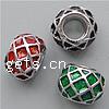 Émail Zinc Alloy European Beads, alliage de zinc, rondelle, sans filetage & émail & grand trou, plus de couleurs à choisir Environ 4.5mm, Vendu par PC