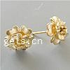 Brass Earring Stud Component, Flower, plated 