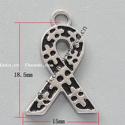 Conciencia de la cinta colgante, aleación de zinc, Cinta de la Conciencia, chapado, esmalte, más colores para la opción, 18.5x15x1.8mm, agujero:aproximado 2.5mm, Vendido por UD