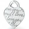 Zinc Alloy Message Pendants, Heart, plated 