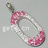 Swarovski® Kristall Sterling Silber Anhänger, 925 Sterling Silber, mit Swarovski, flachoval, 31x16x5mm, Bohrung:ca. 5x3mm, verkauft von PC