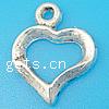 Pendentifs de coeur en argent pur , argent sterling 925, Placage, plus de couleurs à choisir Environ 2mm, Vendu par PC