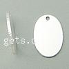 Sterling Silver Tag, 925 Sterling Silver, Oval, plated Approx 1mm 