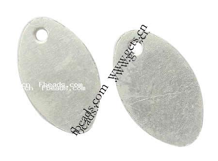 Sterling Silber Tag, 925 Sterling Silber, flachoval, plattiert, keine, 8.8x4x0.7mm, Bohrung:ca. 1mm, 500PCs/Tasche, verkauft von Tasche