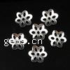 Iron Bead Caps, Flower, plated, 6 petal 10mm 