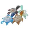 Tier Murano Anhänger, Lampwork, Schildkröter, Silberfolie, gemischte Farben, 65x42mm, Bohrung:ca. 5mm, 50PCs/Menge, verkauft von Menge