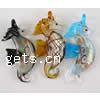 Pendentifs de Murano animaux , chalumeau, hippocampe, couleurs mélangées Environ 5.8mm Vendu par lot