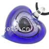 Lampwork Pendants, Heart, handmade, silver foil Approx 7mm 