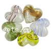 Abalorios de Cristal de Murano con Plata, Corazón, lámina de plata, más colores para la opción, agujero:aproximado 2mm, Vendido por UD