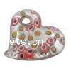 Moulding Lampwork Pendants, Heart, with millefiori slice & silver foil Approx 7.5mm 