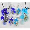 Lampwork Jewelry Sets, earring & necklace, Animal, silver foil, mixed colors  Approx 17 Inch 