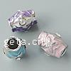 Émail Zinc Alloy European Beads, alliage de zinc, tambour, Placage, sans filetage & émail & avec strass & grand trou, plus de couleurs à choisir Environ 4.5mm, Vendu par PC