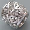 Rhinestone Zinc Alloy European Beads, Drum, plated nickel, lead & cadmium free Approx 7mm 