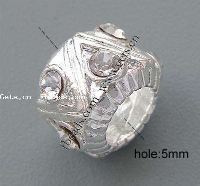 Strass Zink Legierung Europa Perlen, Zinklegierung, Rondell, plattiert, keine, frei von Nickel, Blei & Kadmium, 10x8mm, Bohrung:ca. 5mm, verkauft von PC